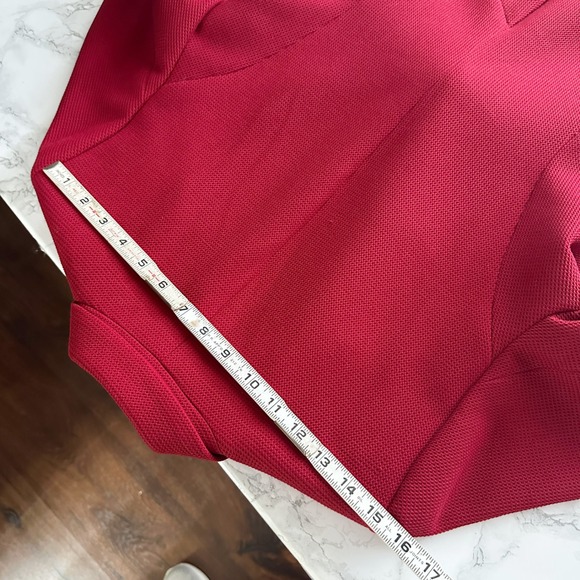 Zara Red Waffle Knit Single Button Blazer Pattern Lined Cuffs Women's Size XS - Picture 10 of 11